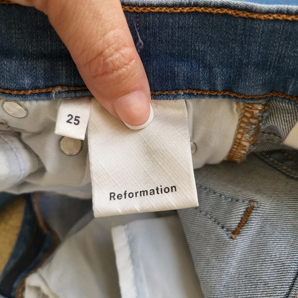 Reformation Blue high Skinny Jeans Stretchy Fit - Picture 7 of 10